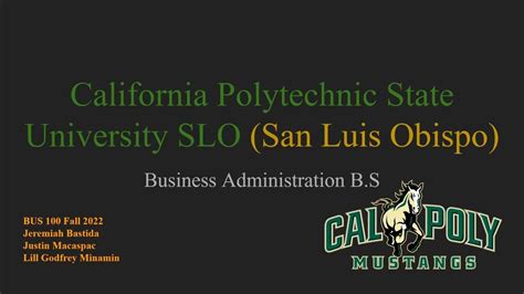 Cal Poly Slo Business Administration Catalog
