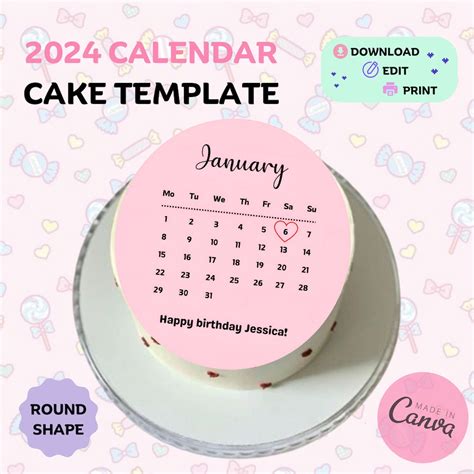 Calendar Cake Template