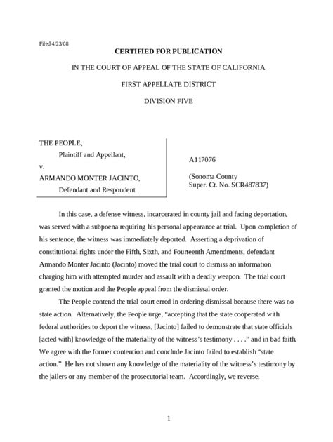 California Appellate Brief Template