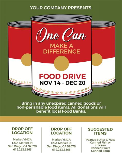 Canned Food Drive Flyer Template