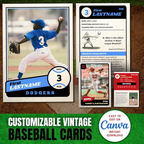 Canva Baseball Card Template