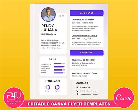 Canva Biography Template
