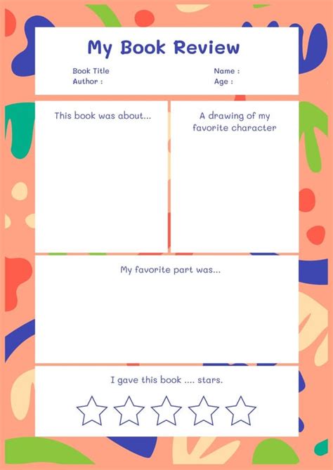 Canva Book Review Template
