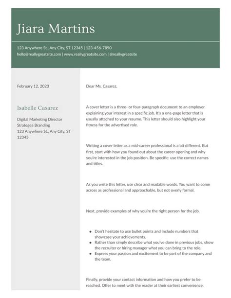 Canva Cover Letter Templates