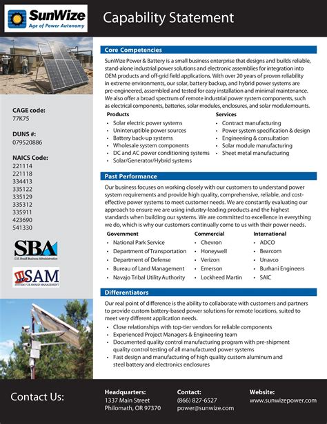 Capability Statement Templates