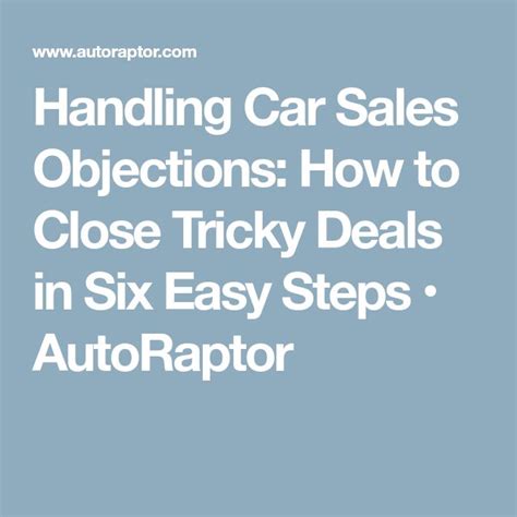 Car Sales Objections And Responses Template