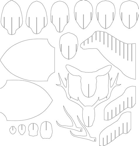 Cardboard Stag Head Template