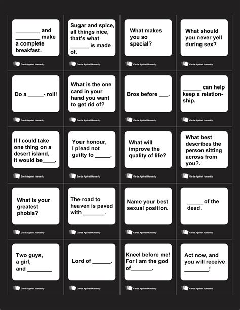 Cards Against Humanity Single Cards Printable Free