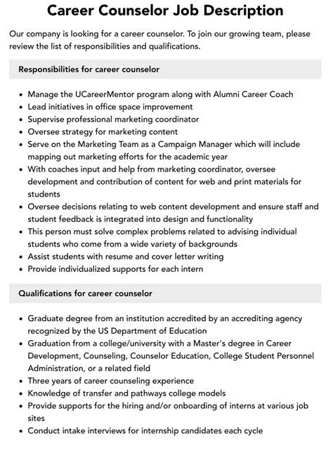 Career Counselor Jobs