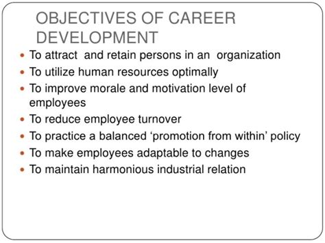 Career Development Objectives Examples