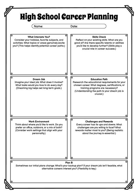 Career Worksheets For High School Students