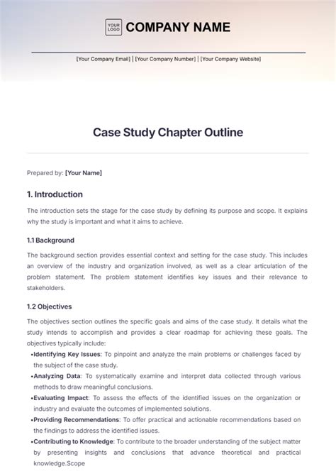 Case Study Outline Template