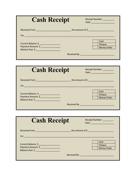 Cash Receipts Template