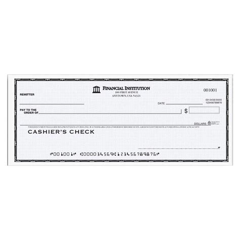 Cashier Check Template