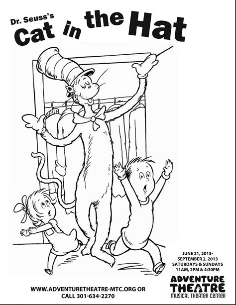 Cat In The Hat Printable Coloring Pages