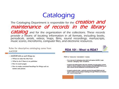 Cataloging And Collections Maintenance Assistant Regis University
