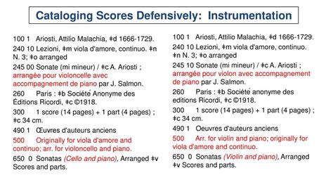 Cataloging Music Scores