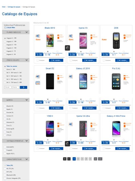 Catalogo De Equipos Entel Peru