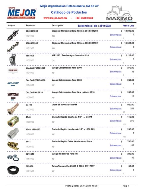 Catalogo De Refacciones Automotrices Con Precios