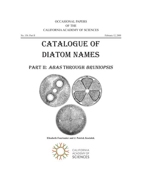 Catalogue Of Diatom Names