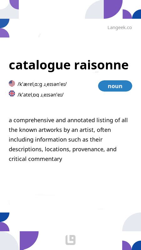 Catalogue Raisonne Meaning