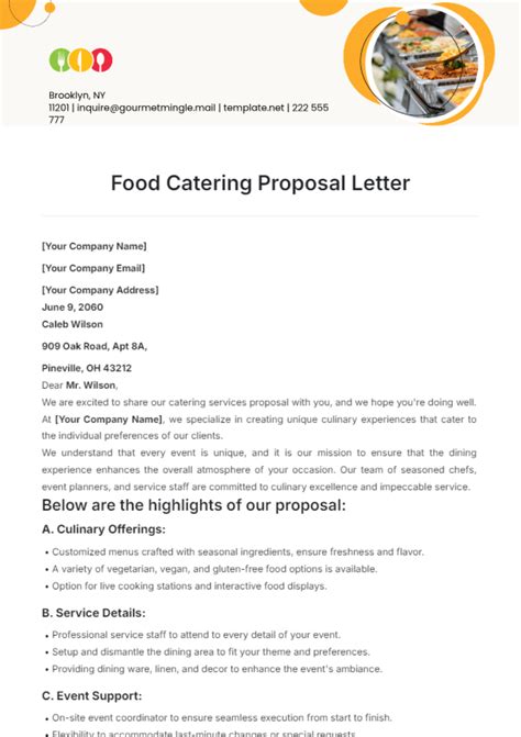 Catering Business Proposal Template
