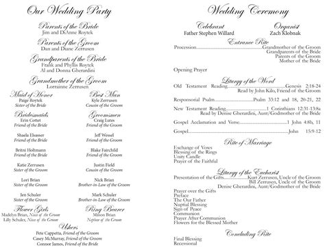 Catholic Church Wedding Program Template