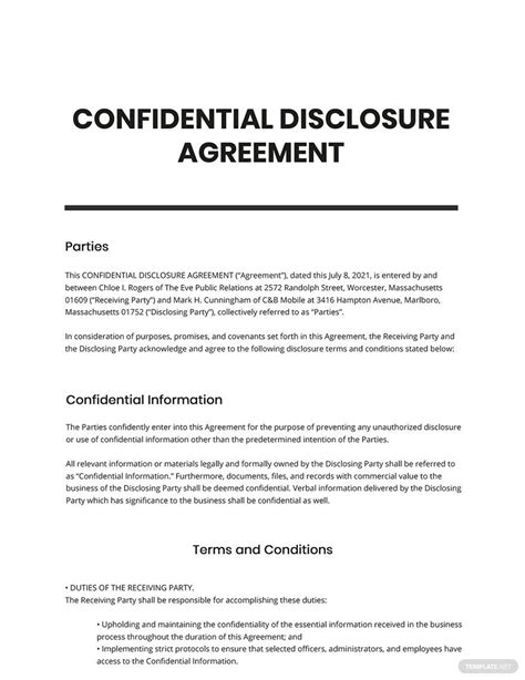 Cda Agreement Template