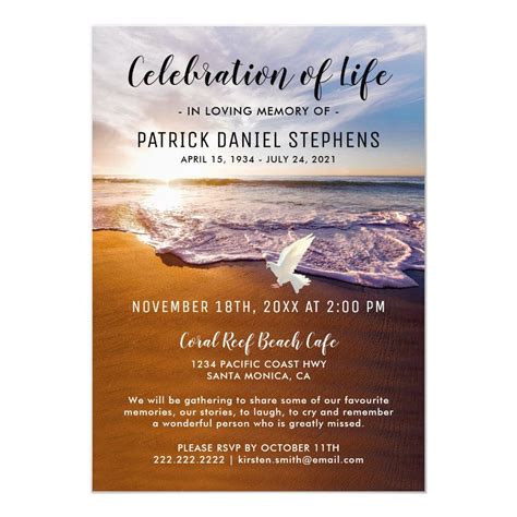 Celebration Of Life Announcement Template