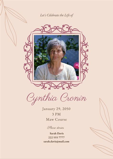 Celebration Of Life Invitations Templates Free