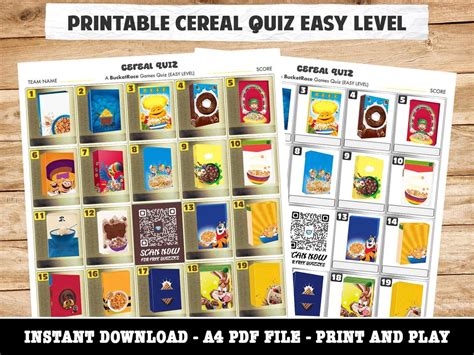 Cereal Trivia Questions And Answers Printable