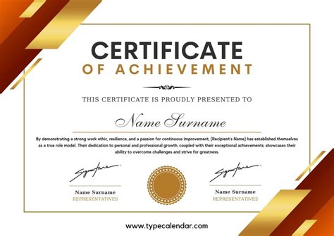 Certificate Achievement Template