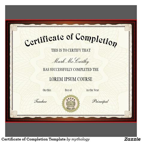 Certificate Completion Template