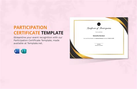 Certificate Of Participation Template