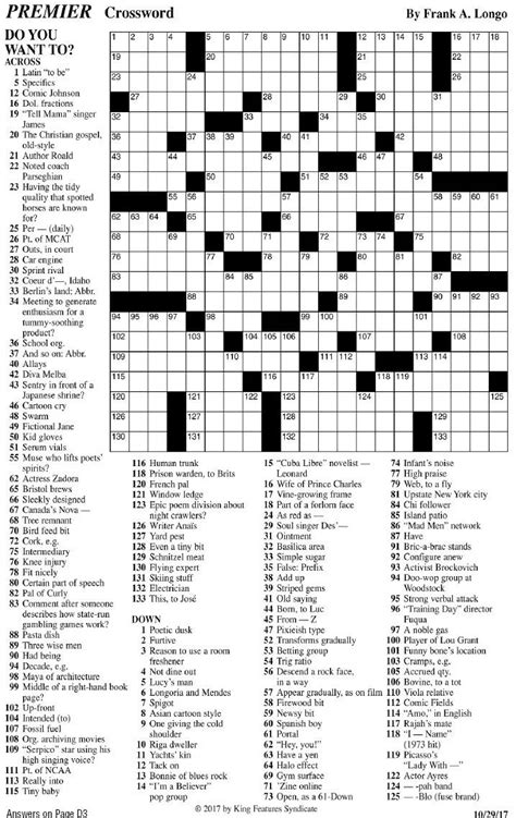 Challenging Crossword Puzzles Printable