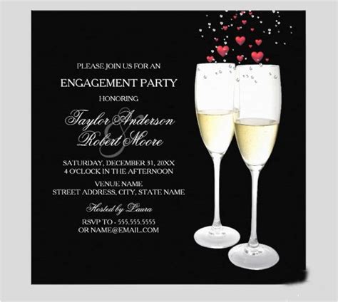 Champagne Party Invitations Templates