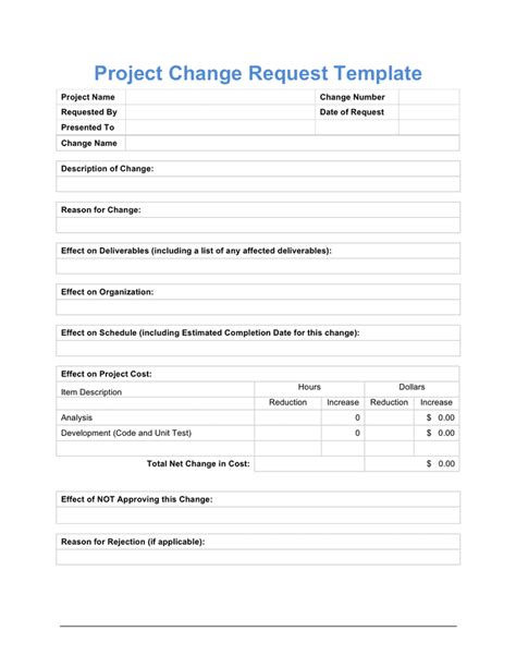 Change Request Template Word