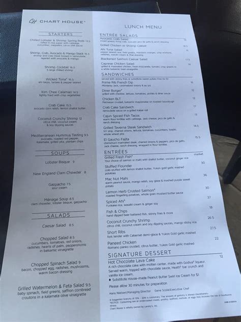 Chart House Weehawken Restaurant Week Menu