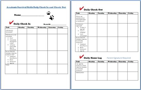 Check-in/check-out Intervention Template