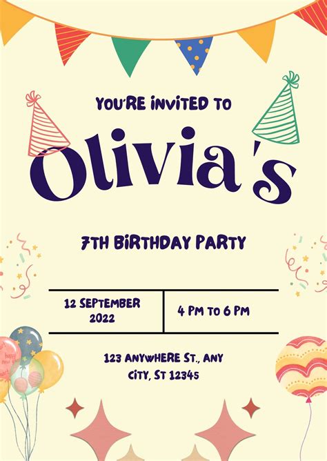 Childrens Party Invite Template