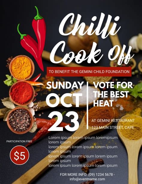 Chili Cook Off Flyer Template Free