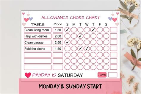 Chore Chart With Allowance