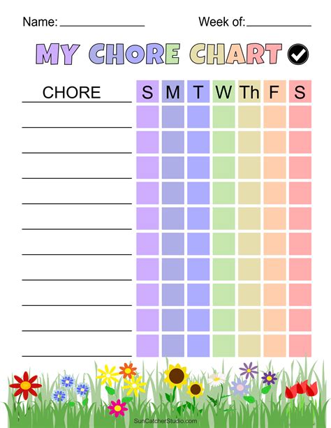 Chore List For Kids Printable