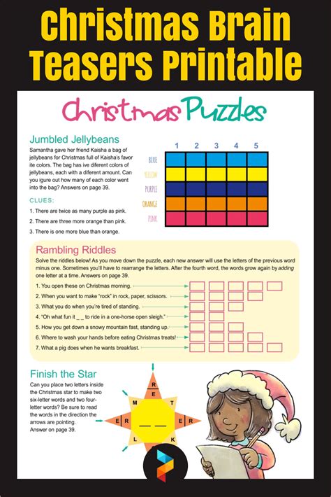 Christmas Brain Teasers Printable
