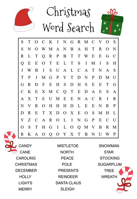 Christmas Free Printable Word Search