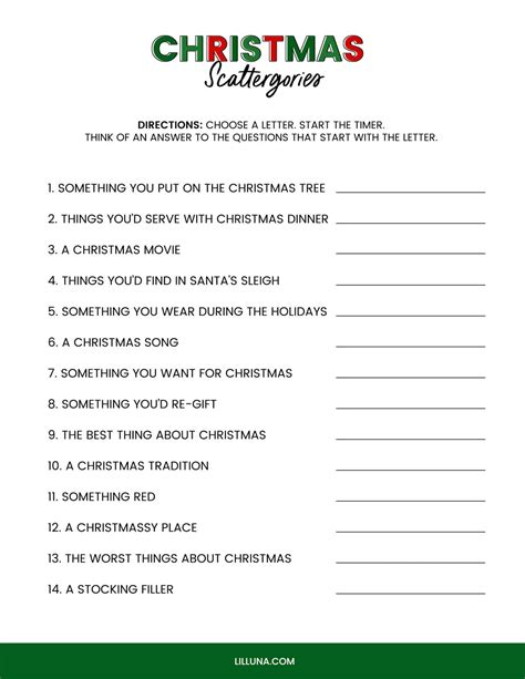 Christmas Game Printables Free