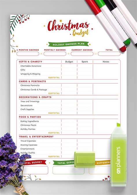 Christmas Gift Budget Template