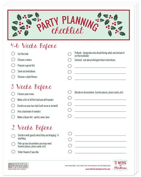 Christmas Party Planning Template