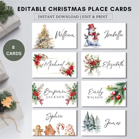 Christmas Table Cards Printable