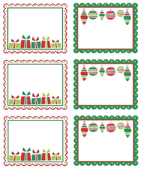 Christmas Template Labels